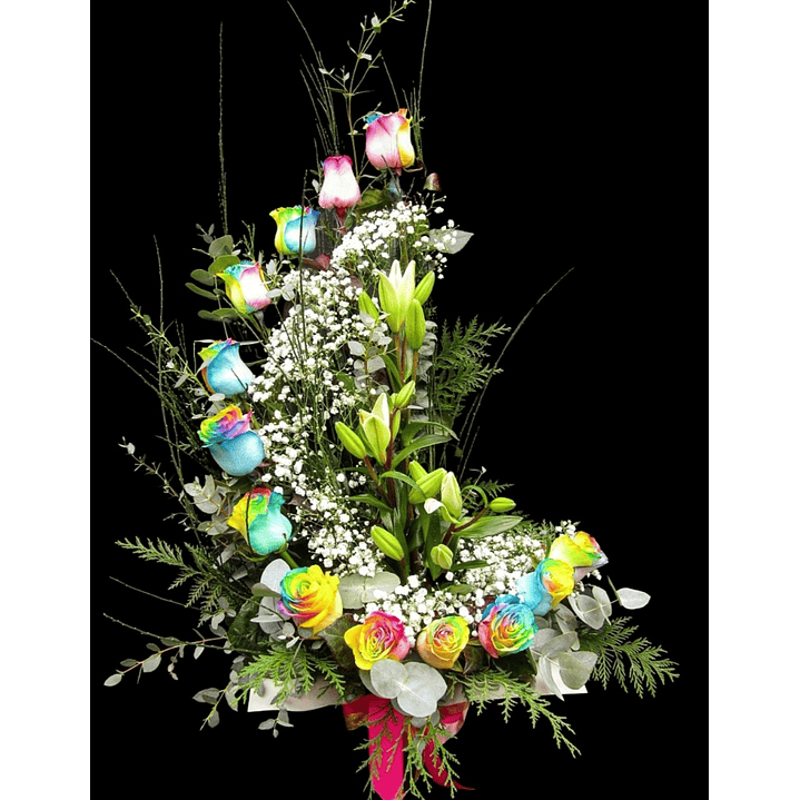 Caracol de rosas rainbow 1