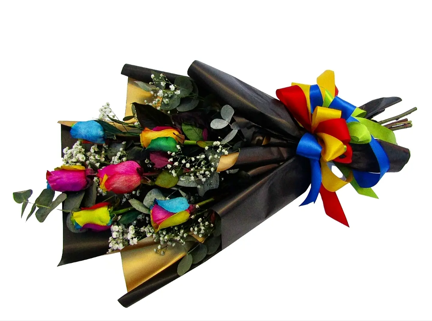 Ramo de 6 rosas  Arcoíris 1