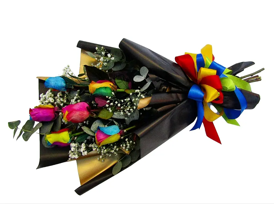 Ramo de 6 rosas  Arcoíris 1