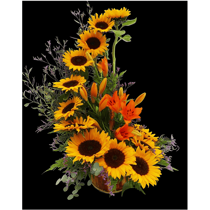 Caracola de girasoles y liliums 1