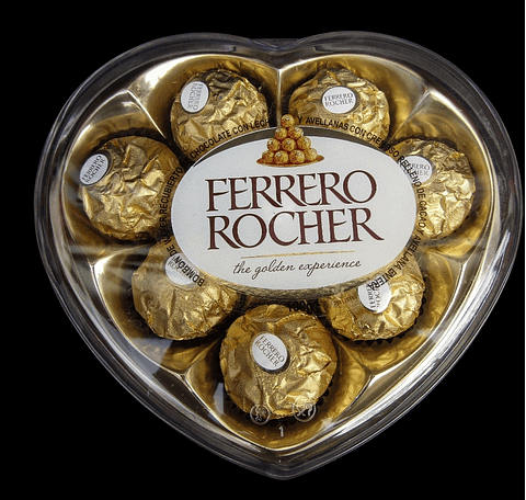 Bombones ferrero rocher 8 unidades en forma de corazón 