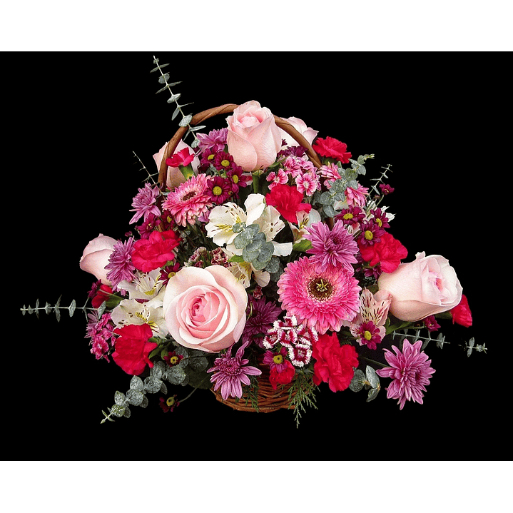 Cesta mixta rosada  1