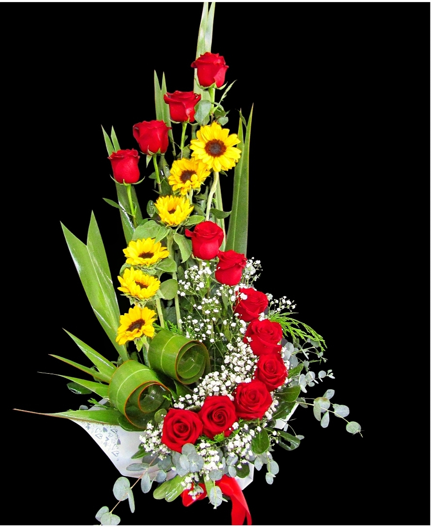 Espiral de rosas y girasoles 1