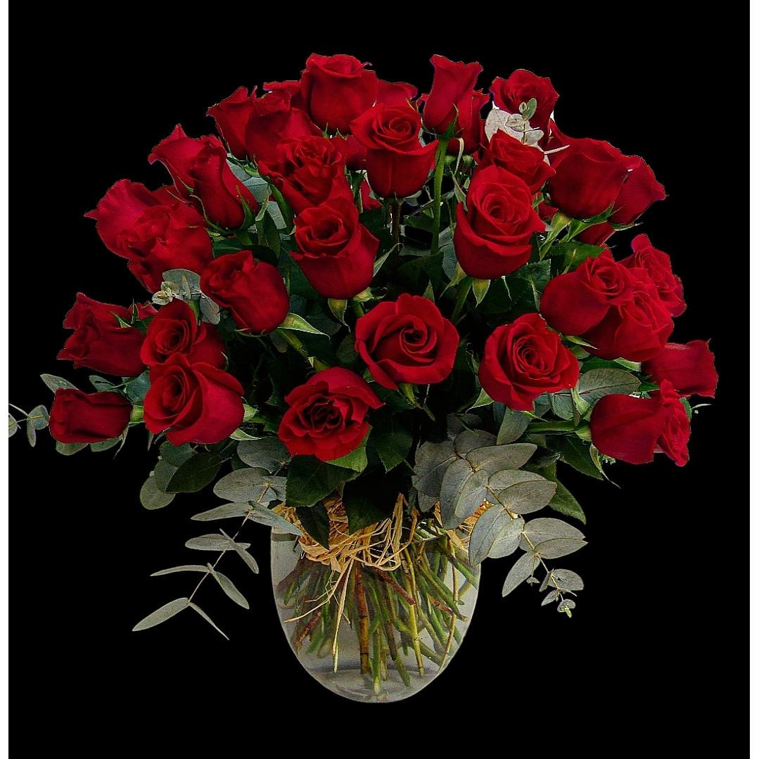 Florero deluxe de 60 rosas 1