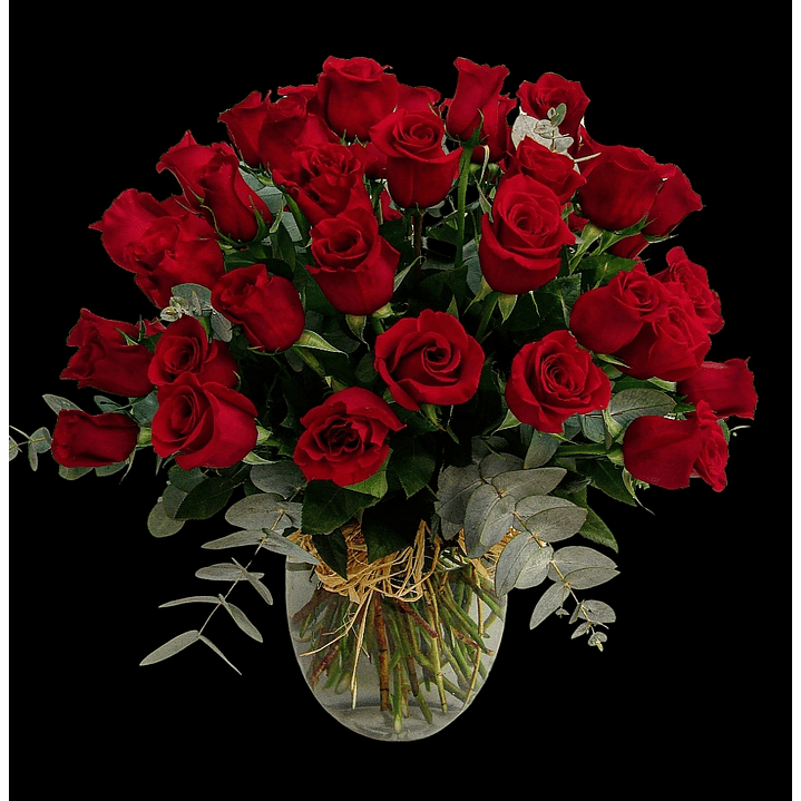 Florero deluxe de 60 rosas 1