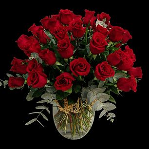 Florero deluxe de 60 rosas