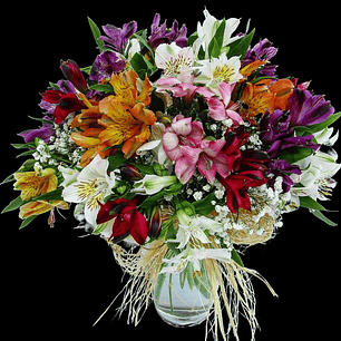 Florero mediano de alstroemerias 