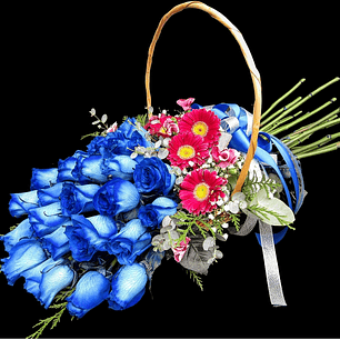 Cesta blue roses
