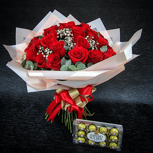 Rubi Bouquet y bombones ferrero 12 unidades