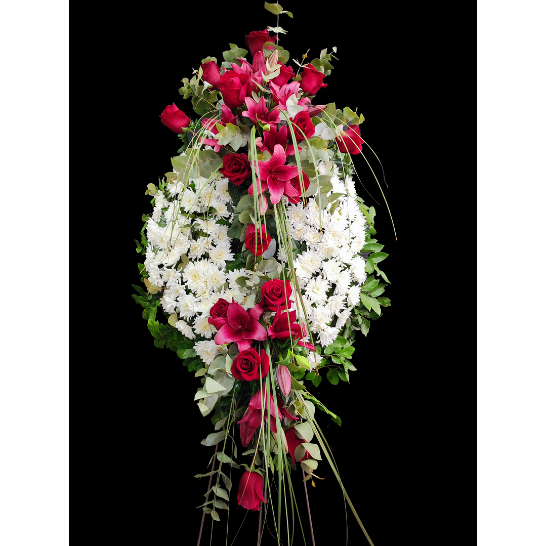 Corona de condolencias de 2 cuerpos 1