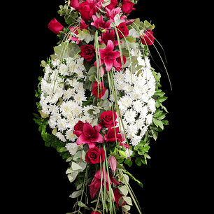 Corona de condolencias de 2 cuerpos