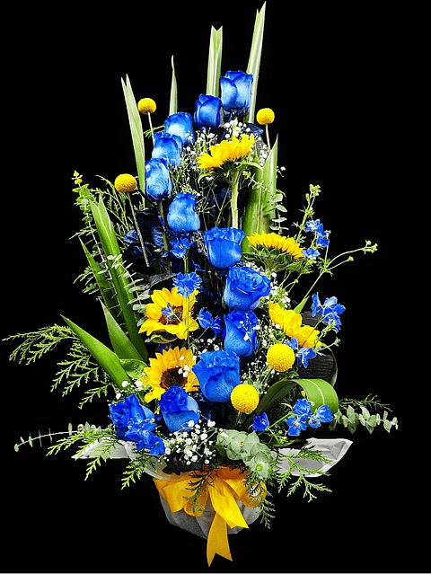 Espiral de rosas azules