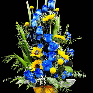 Espiral de rosas azules