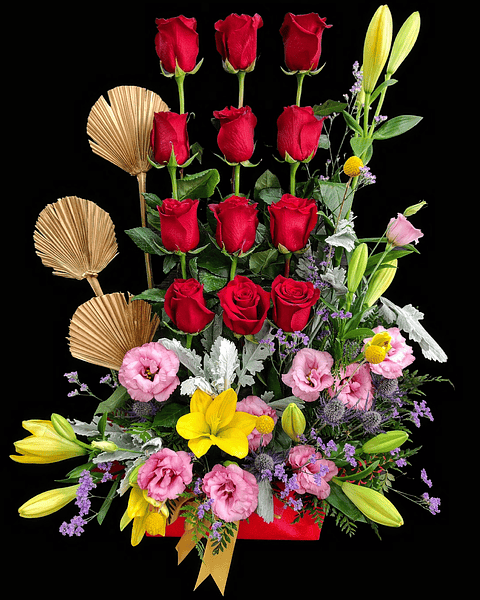 Paralelo de rosas y liliums