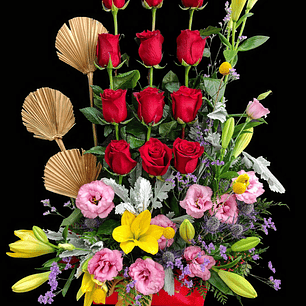 Paralelo de rosas y liliums