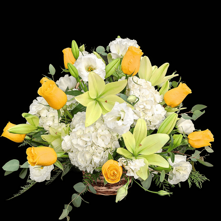 Cesta mixta blanca y amarilla grande  1