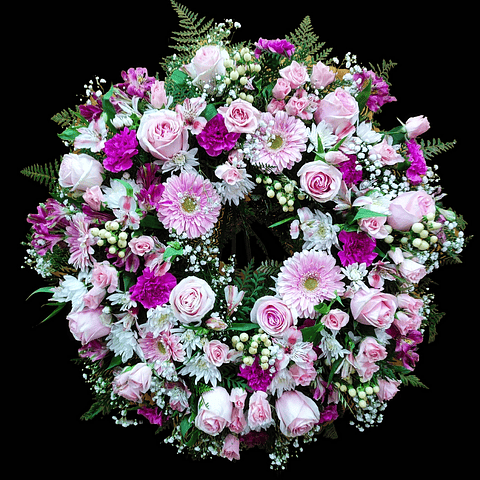 Corona rosada grande 