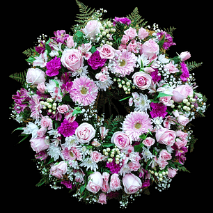 Corona rosada grande 