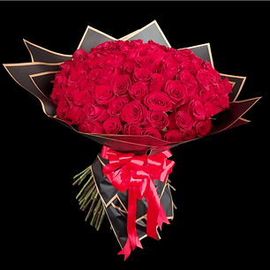 Ramo buchón de 100 rosas importadas rojas 