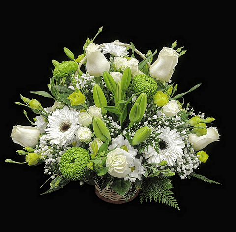 Cesta mixta blanca y verde