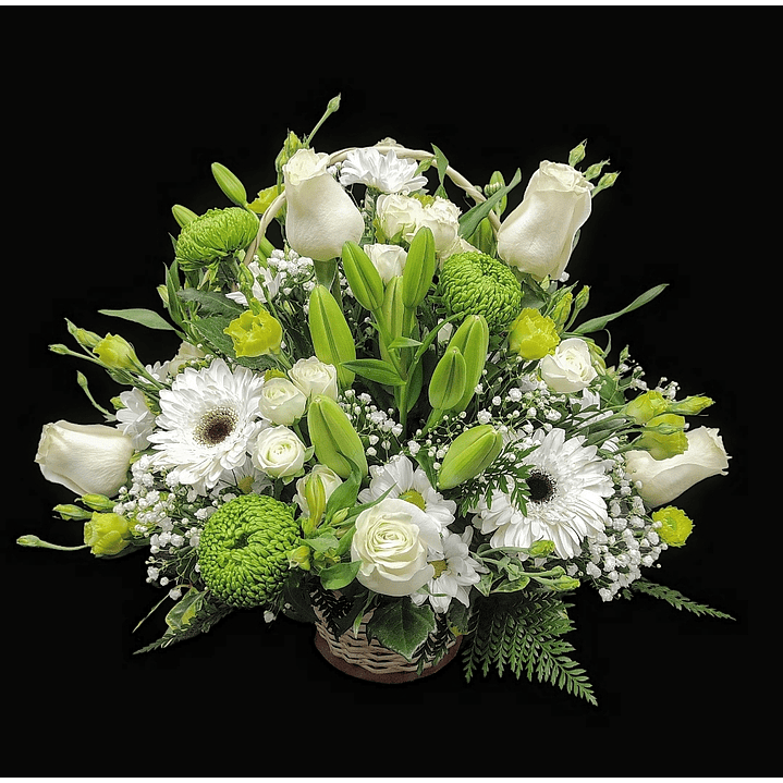 Cesta mixta blanca y verde 1