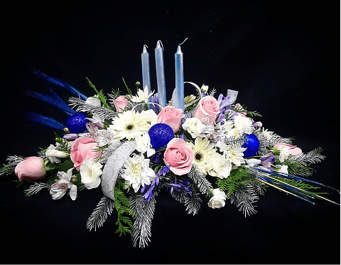 Centro de mesa Navideño de 3 velas 