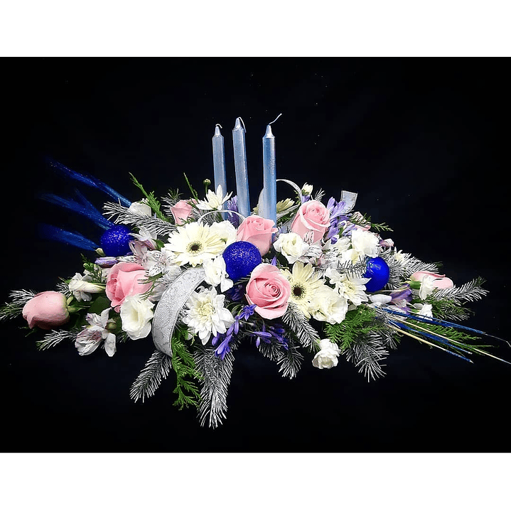 Centro de mesa Navideño de 3 velas  1