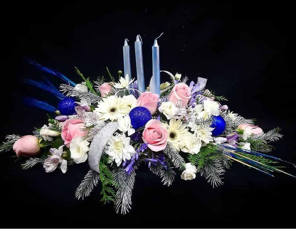 Centro de mesa Navideño de 3 velas  1