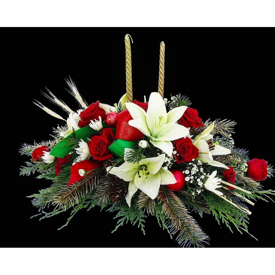 Centro de mesa Navideño de 2 velas  1