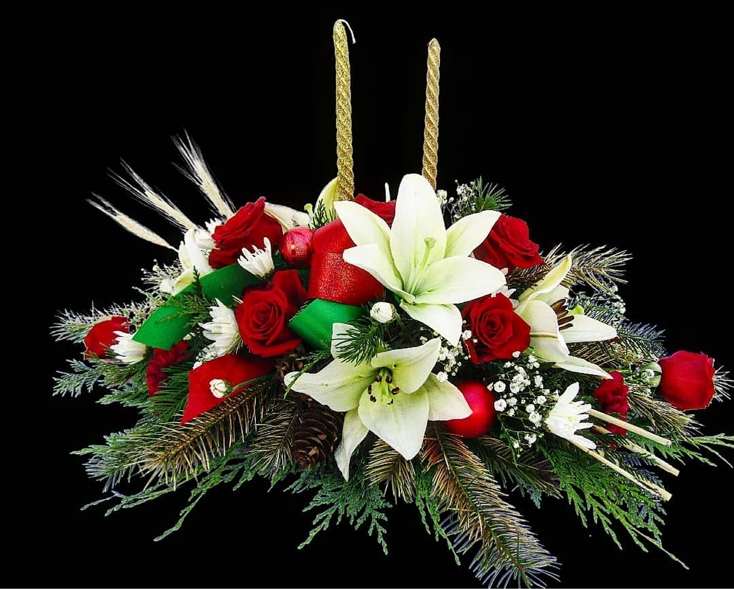 Centro de mesa Navideño de 2 velas  1