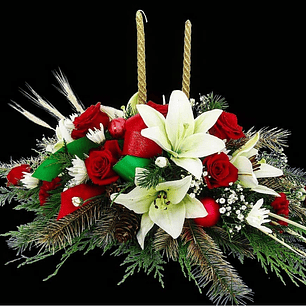 Centro de mesa Navideño de 2 velas 