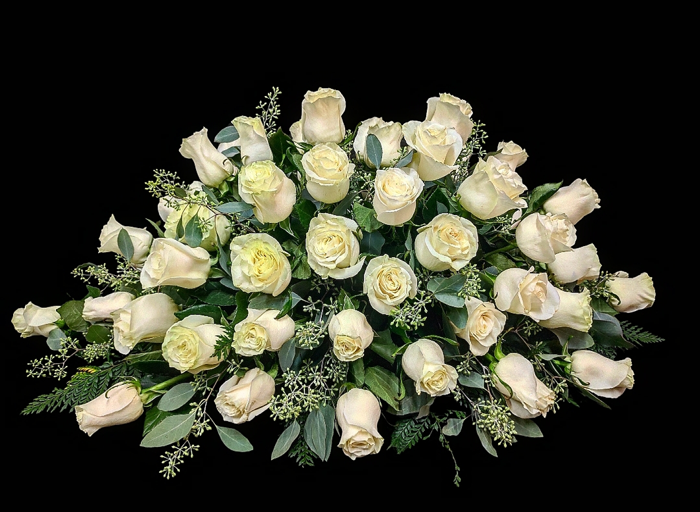 Cojín cubre urnas de rosas blancas 1