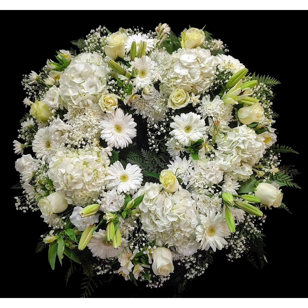 Corona de condolencias blanca  1