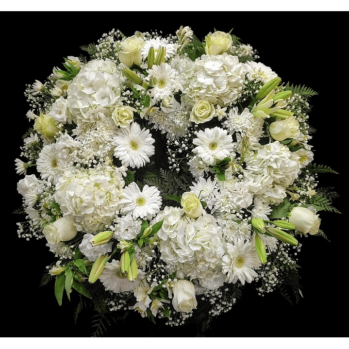 Corona de condolencias blanca  1