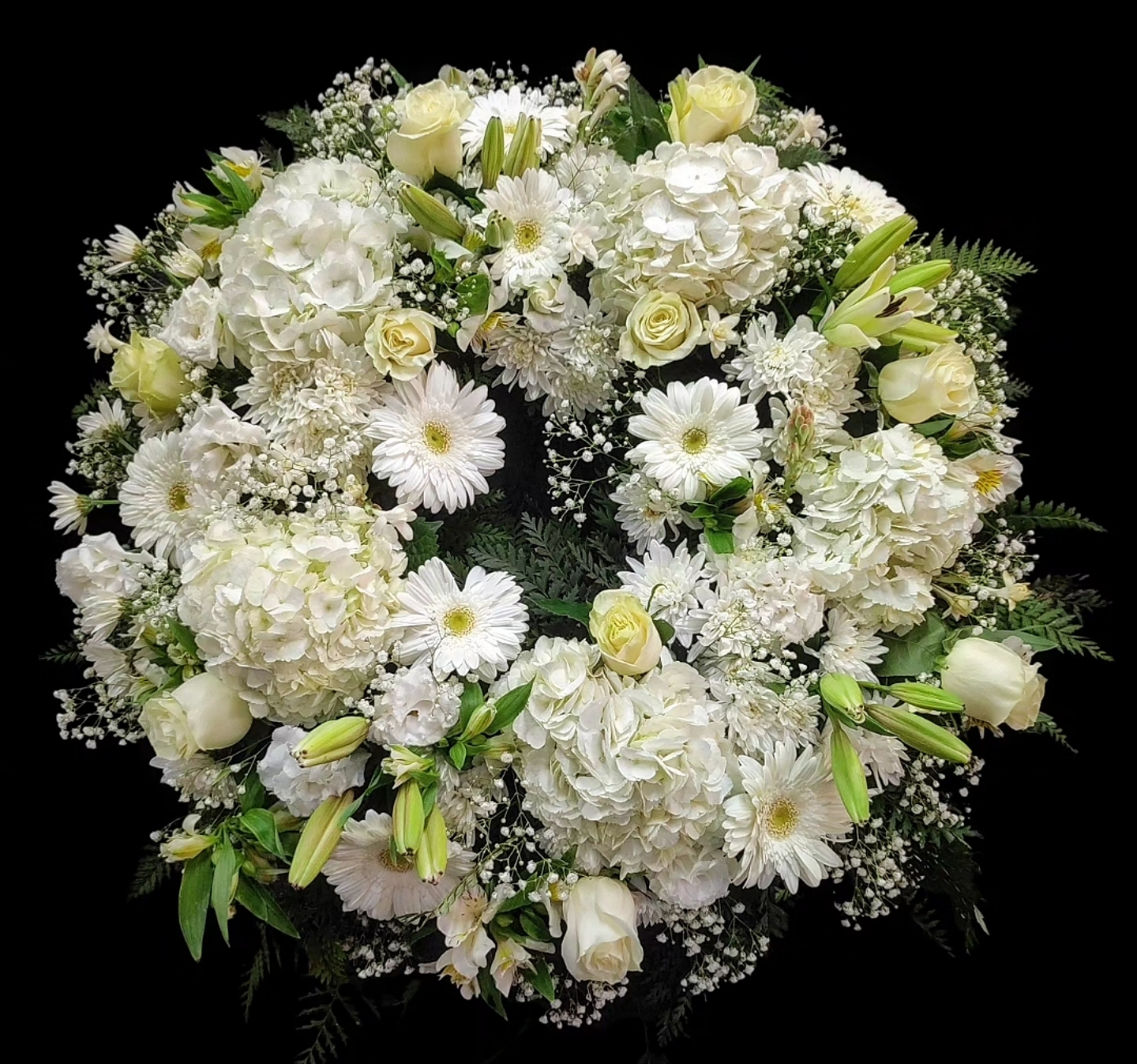 Corona de condolencias blanca  1