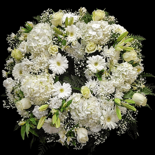 Corona de condolencias blanca 