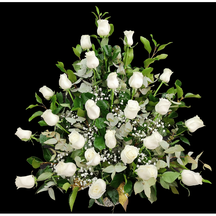 Arrimo blanco de 24 rosas. 1