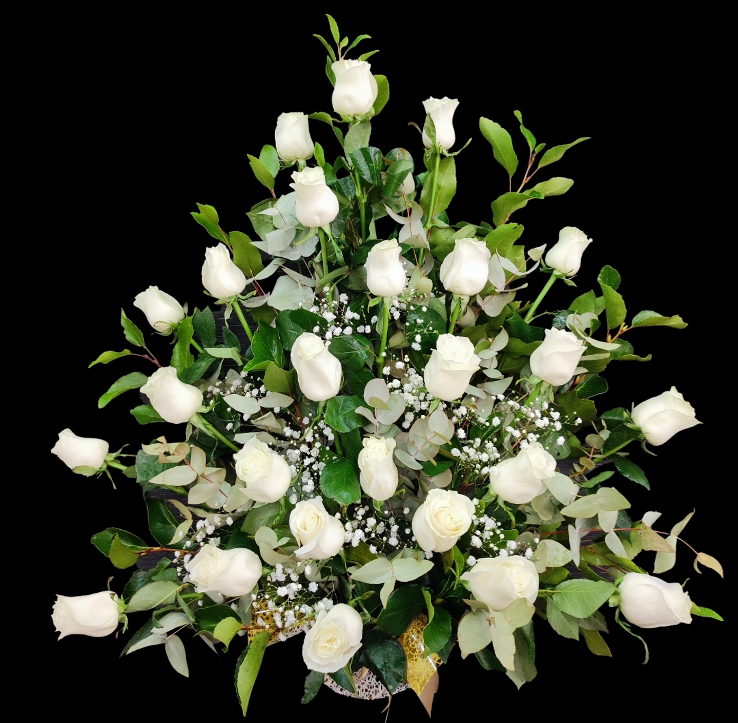 Arrimo blanco de 24 rosas. 1