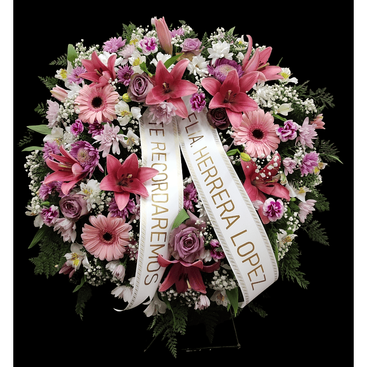 Corona lilas con cintas  1