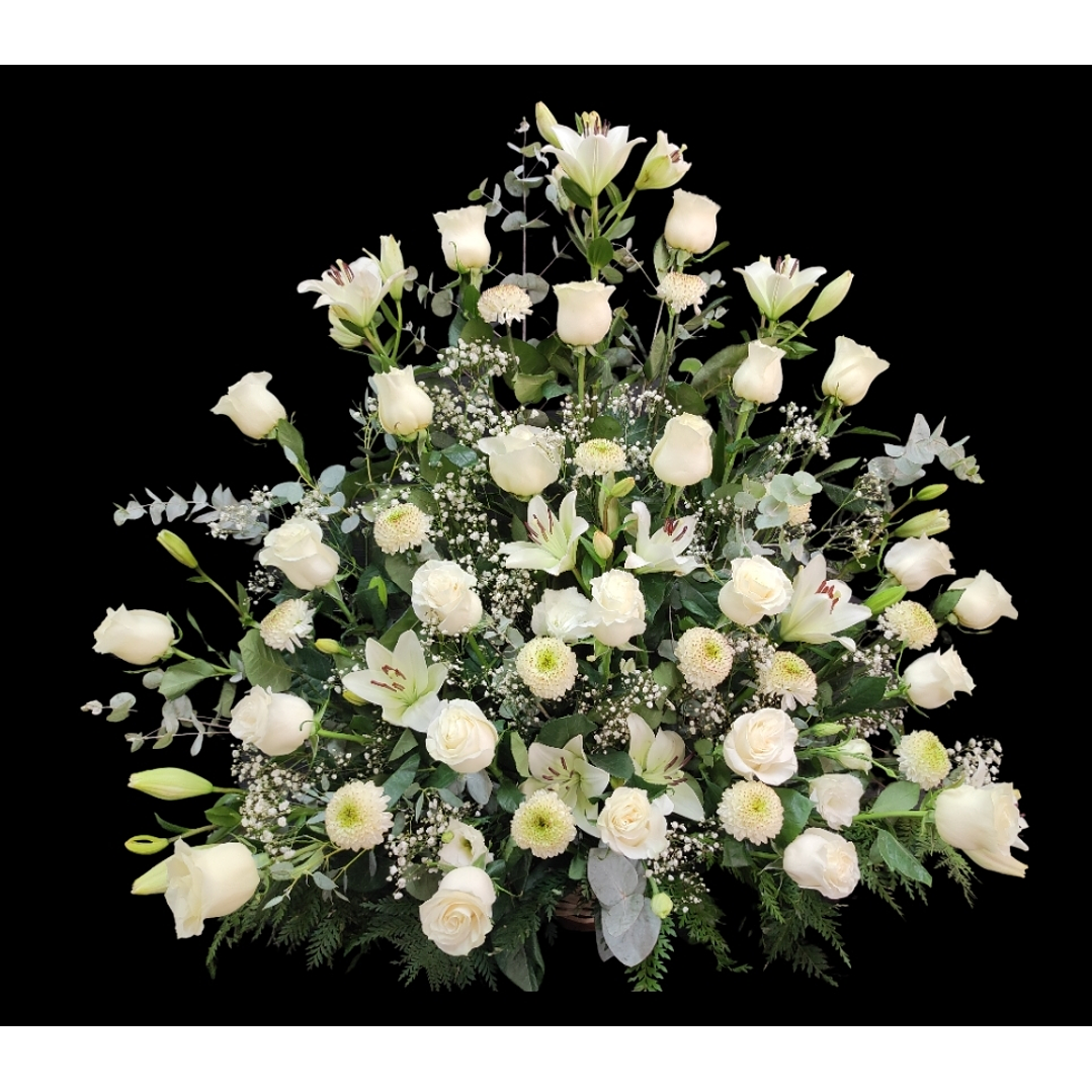 Pie de urna Deluxe de rosas y li 1