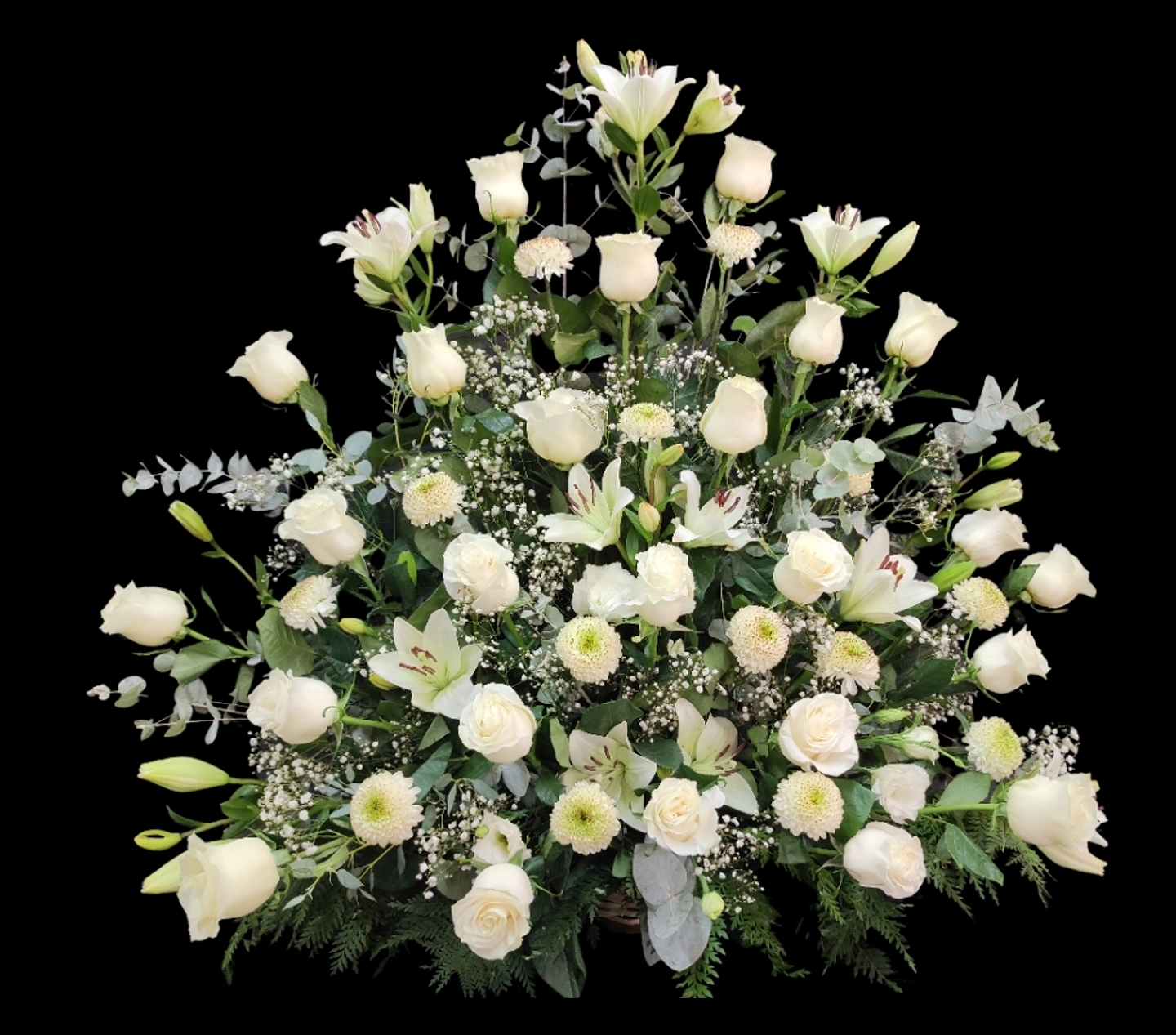 Pie de urna Deluxe de rosas y li 1