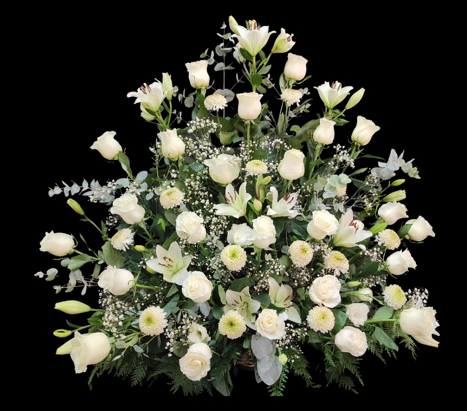 Pie de urna Deluxe de rosas y li 1