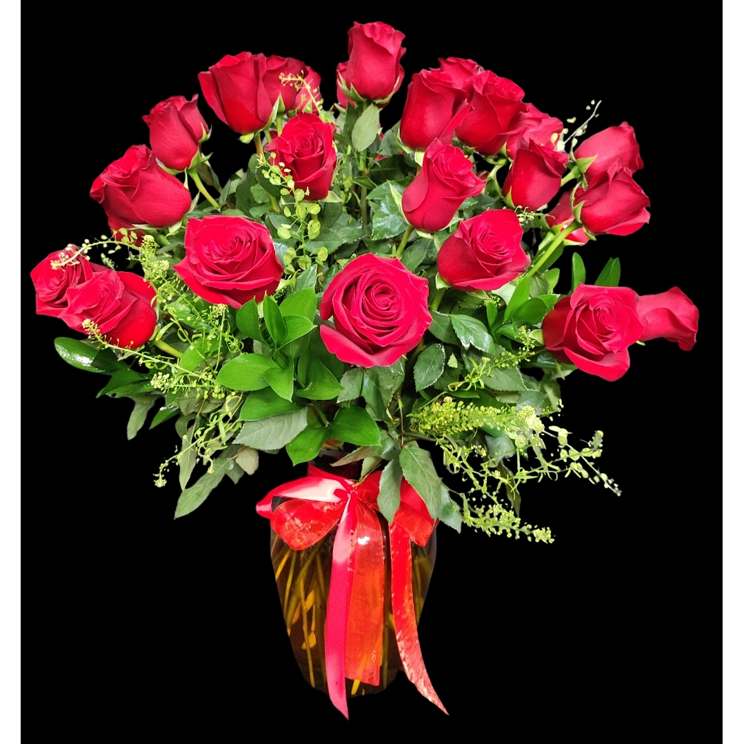Florero de 24 rosas rojas Premium 1