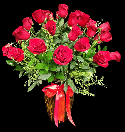 Florero de 24 rosas rojas Premium