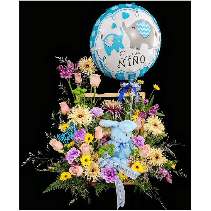 Jardín de rosas y gerberas de nacimiento 1