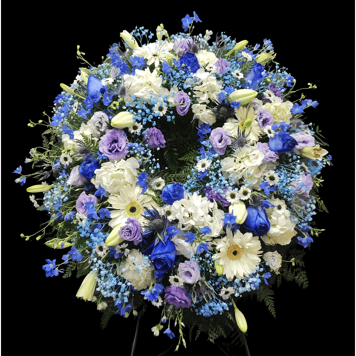 Corona mixta azul en atril 1