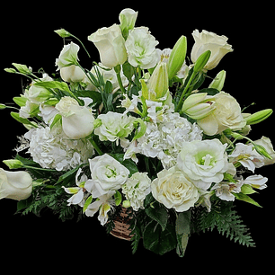 Cesta blanca de condolencias 