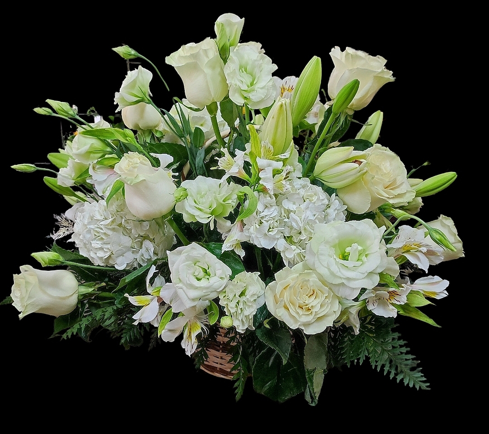 Cesta blanca de condolencias  1