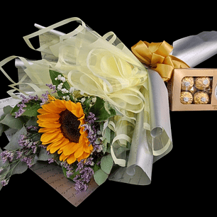 Girasol individual con bombones Ferrero Rocher 