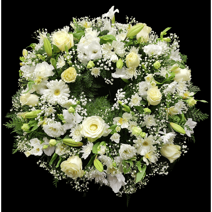 Corona blanca de condolencias  1